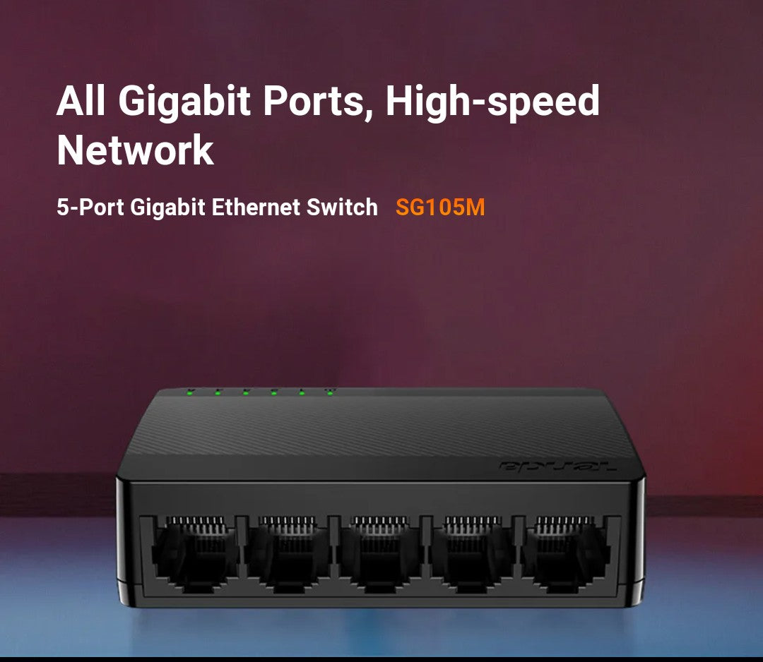 TENDA SG105, 5 PORT POE GIGABIT DESKTOP SWITCH  - KUN TRADERS