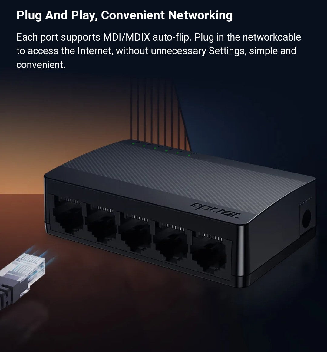 TENDA SG105, 5 PORT POE GIGABIT DESKTOP SWITCH  - KUN TRADERS