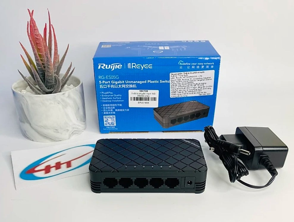 RUIJIE RG-ES05G 5-PORT GIGABIT ETHERNET SWITCH, UNMANAGED, PLUG AND PLAY - KUN TRADERS