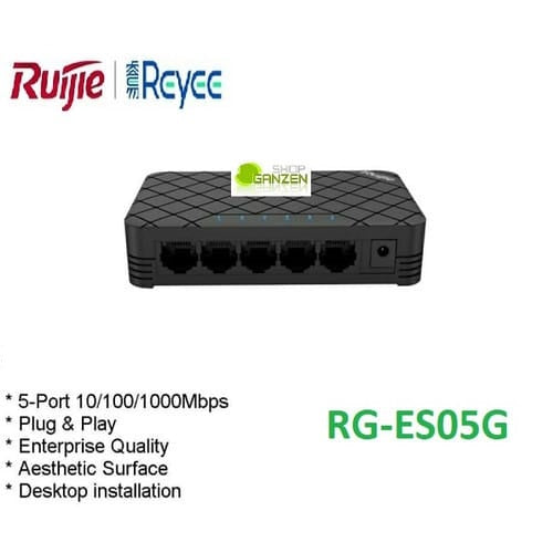 RUIJIE RG-ES05G 5-PORT GIGABIT ETHERNET SWITCH, UNMANAGED, PLUG AND PLAY - KUN TRADERS
