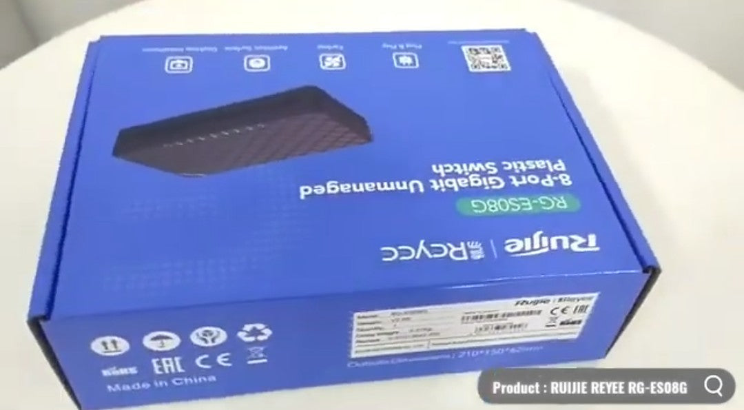 RUIJIE RG-ES08G 8-PORT GIGABIT ETHERNET SWITCH, UNMANAGED, PLUG AND PLAY - KUN TRADERS