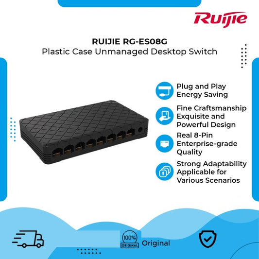 RUIJIE RG-ES08G 8-PORT GIGABIT ETHERNET SWITCH, UNMANAGED, PLUG AND PLAY - KUN TRADERS
