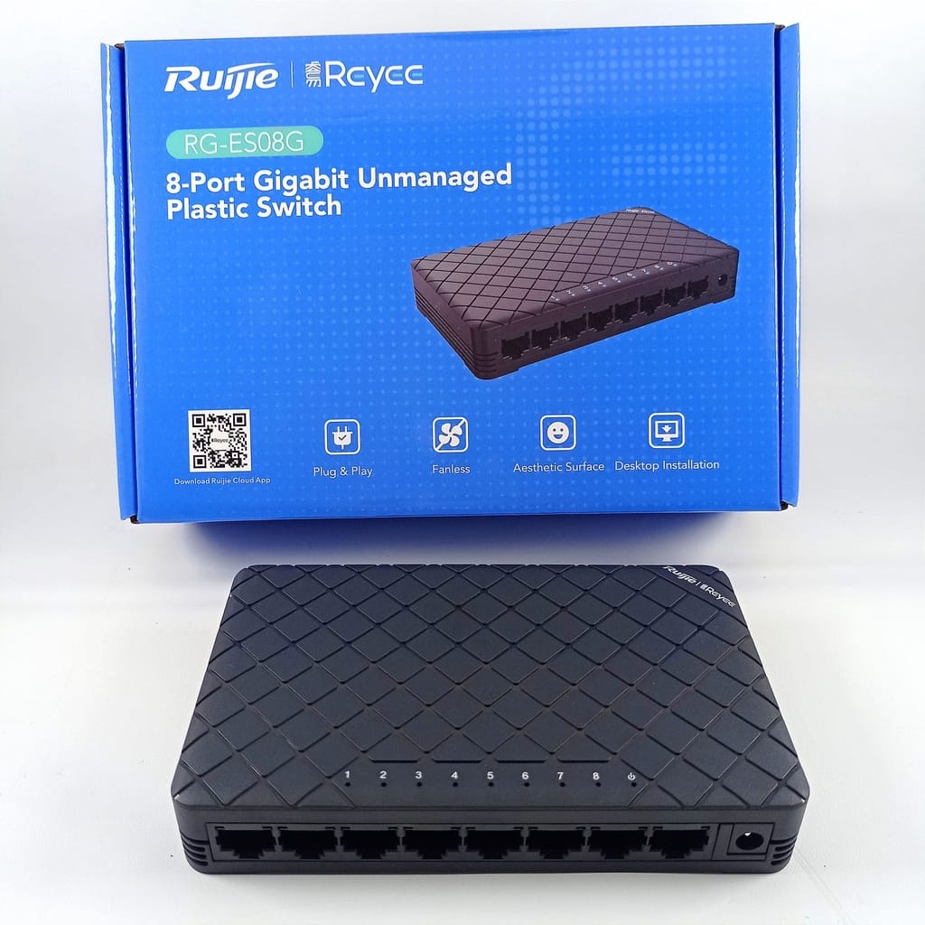 RUIJIE RG-ES08G 8-PORT GIGABIT ETHERNET SWITCH, UNMANAGED, PLUG AND PLAY - KUN TRADERS