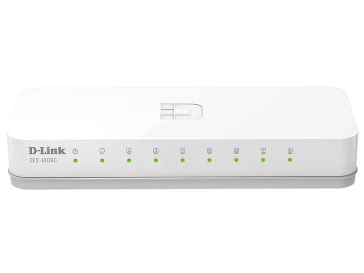 D-LINK DES-1008C 8-PORT NON POE UNMANAGED ETHERNET SWITCH, 10/100Mbps - KUN TRADER