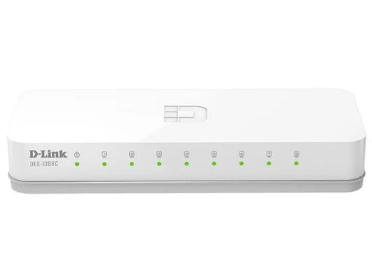 D-LINK DES-1008C 8-PORT NON POE UNMANAGED ETHERNET SWITCH, 10/100Mbps - KUN TRADER