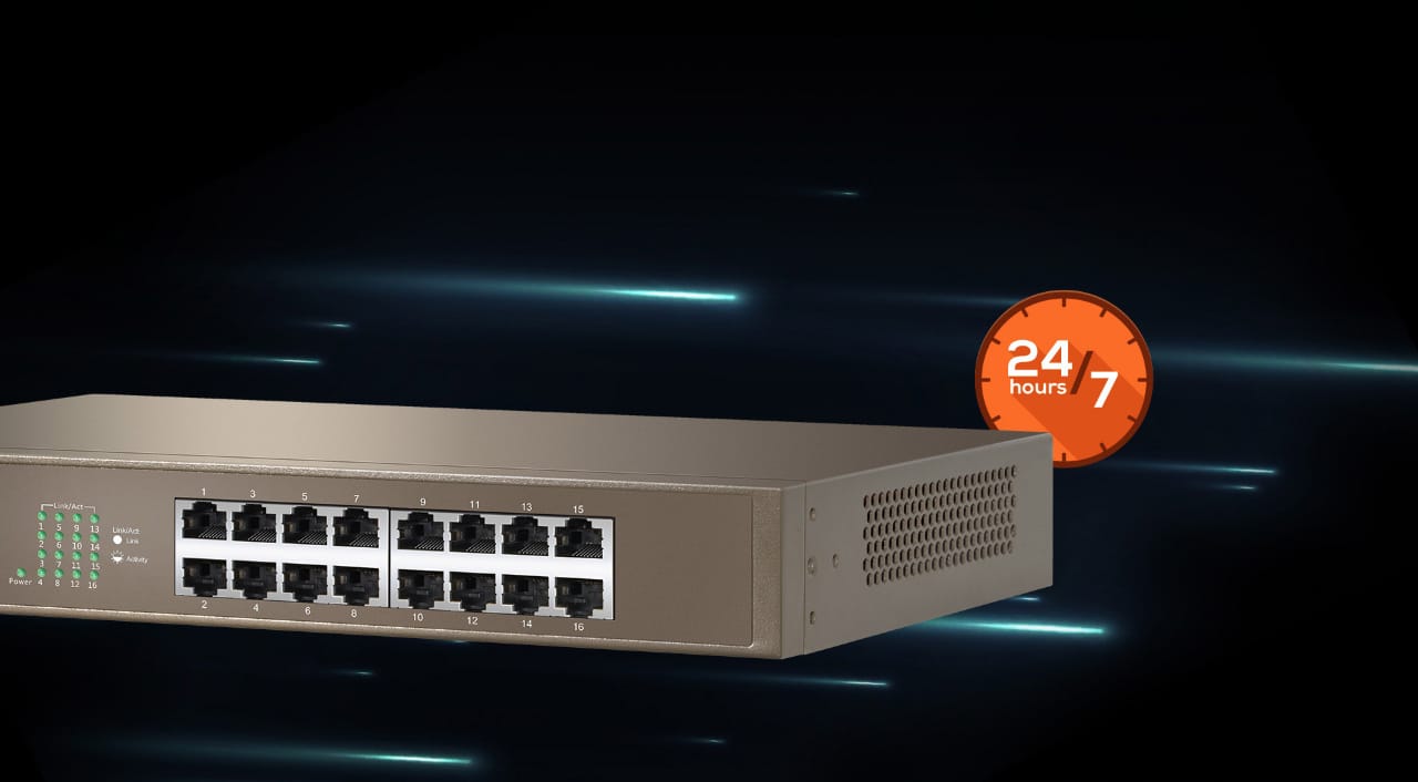 TENDA TEG1016D - POE SWITCH 16 PORT GIGABIT ETHERNET SWITCH - KUN TRADERS