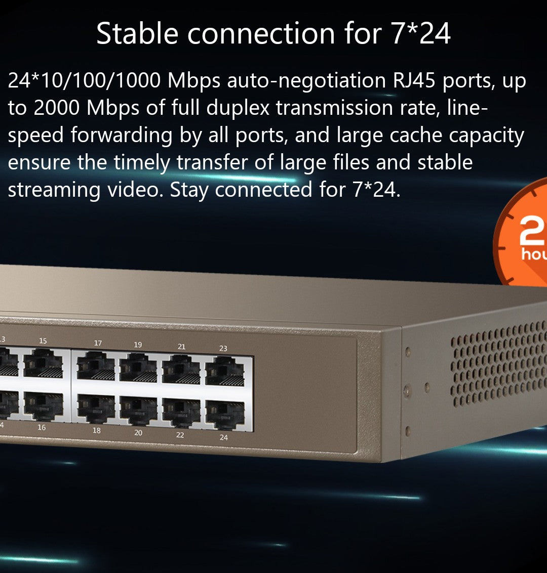 TENDA TEG1024D - POE SWITCH 24 PORT GIGABIT ETHERNET SWITCH- KUN TRADERS