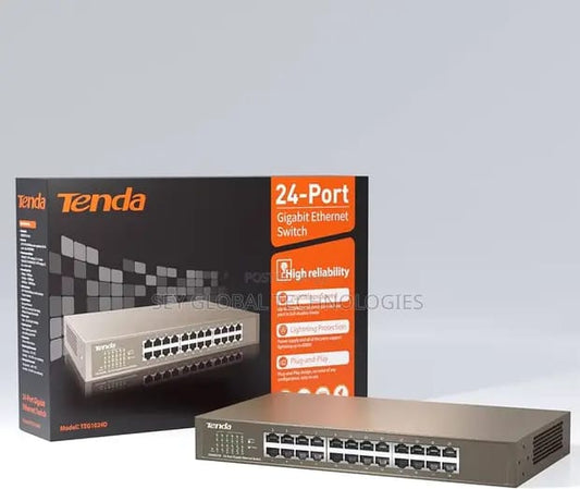 TENDA TEG1024D - POE SWITCH 24 PORT GIGABIT ETHERNET SWITCH- KUN TRADERS