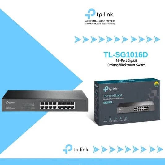 TP-LINK 16-PORT GIGABIT SWITCH (SG1016D) - DESKTOP/RACKMOUNT DESIGN- KUN TRADERS