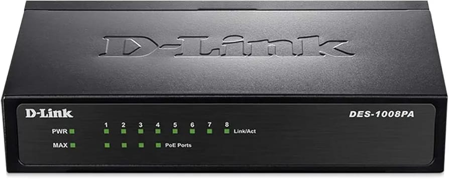 D-LINK DES-1008PA 8-PORT PoE SWITCH, 10/100Mbps, 4 PoE PORTS UNMANAGED SWITCH - KUN TRADER