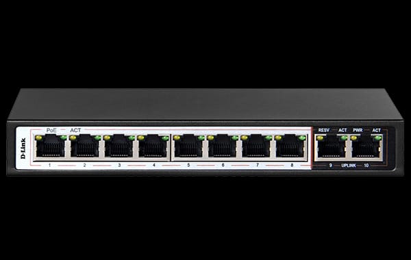 D-LINK DES-F1010P-E 10-Port PoE SWITCH, 10/100Mbps-8 PoE & 2 UPLINK PORTS - KUN TRADER