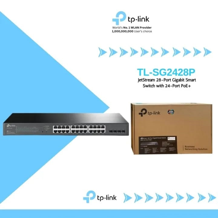 TP-LINK SG2428P 28-PORT GIGABIT POE SWITCH WITH 24 PORTS POE, 4 SFP - KUN TRADERS