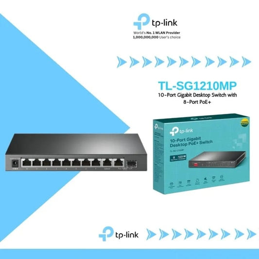 TL-SG1210P TP-LINK 10-PORT GIGABIT MANAGED POE+ SWITCH  - 8 PORT POE+2 SFP - KUN TRADER