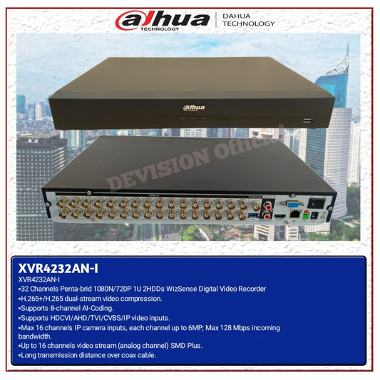 DAHUA 32 CHANNEL 2MP SUPPORTED XVR 2432AN-I - KUN TRADERS