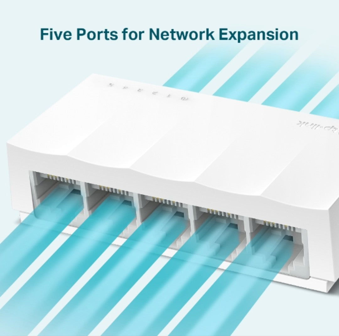 TP-LINK LS1005 5-PORT NON GIGABIT & NON POE/UNMANAGED NETWORK SWITCH - KUN TRADER