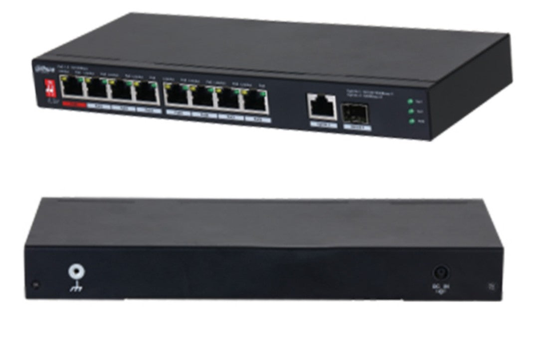 DAHUA PFS3210-8GT2GF-96 WITH 8 POE RJ45 PORTS - 2 SFP PORTS & 2 RJ45 COMBO UPLINK PORTS - KUN TRADERS