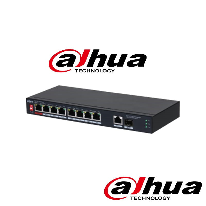 DAHUA PFS3210-8GT2GF-96 WITH 8 POE RJ45 PORTS - 2 SFP PORTS & 2 RJ45 COMBO UPLINK PORTS - KUN TRADERS