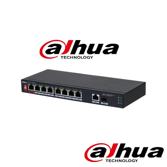 DAHUA PFS3210-8GT2GF-96 WITH 8 POE RJ45 PORTS - 2 SFP PORTS & 2 RJ45 COMBO UPLINK PORTS - KUN TRADERS