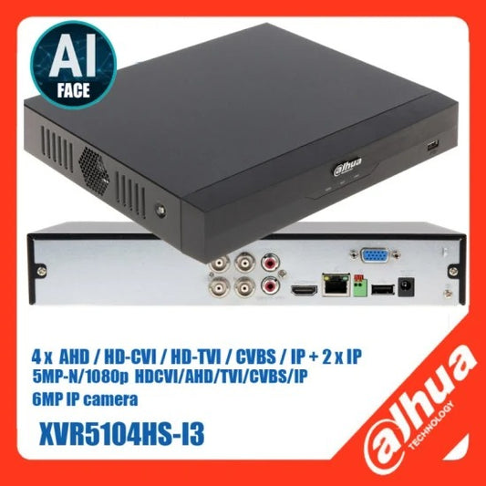 DAHUA 4 CHANNEL 5MP SUPPORTED XVR5104HS-I3 | HUMAN FACE RECOGNITION | - KUN TRADERS