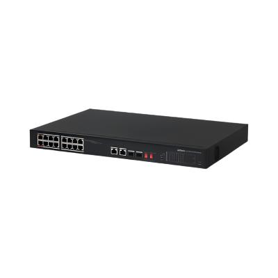 DAHUA 18-PORT UNMANAGED DESKTOP SWITCH WITH 16-PORT PoE + 2 OPTICAL PORT SWITCH PFS3218-16ET-135 - KUN TRADERS