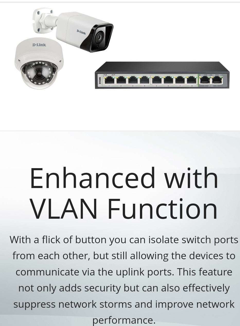 D-LINK DGS-F1010P-E 10-PORT GIGABIT PoE FAST ETHERNET SWITCH WITH 2 UPLINKS PORTS - UNMANAGED, 120W - KUN TRADER