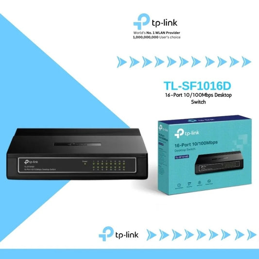 TP-LINK TL-SF1016D 16-PORT FAST ETHERNET UNMANAGED SWITCH - KUN TRADERS