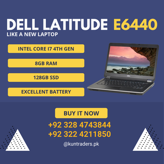 Dell Latitude E6440 Core i7 4th Gen, 8GB, 128GB SSD 14" HD Windows 11 Like A New Laptop