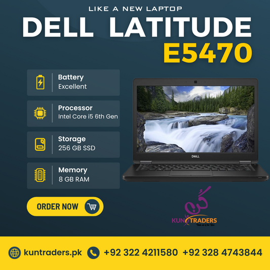 Dell Latitude E5470 - Intel Core i5 6th Gen 6300U - 8GB RAM, 256GB SSD - 14inch Screen Display Like A New Laptop