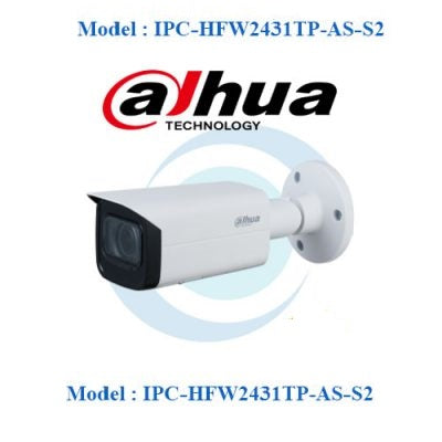 DH-IPC-HFW2431TP-AS-S2 | Dahua 4MP Bullet Camera | KUN TRADERS