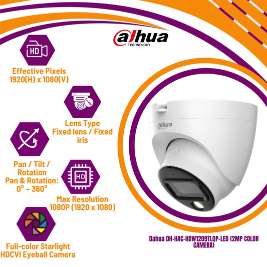 Dahua DH-HAC-HDW1209TLQP-LED (2MP COLOR CAMERA)
