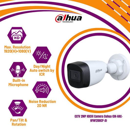 CCTV 2MP HDCVI Camera Dahua (DH-HAC-HFW1200CP-A)