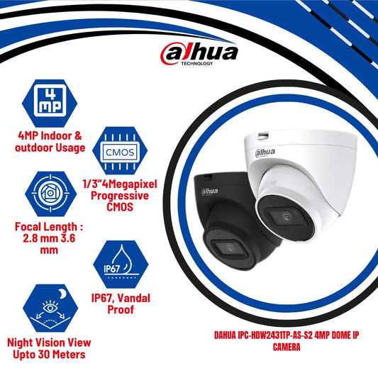 4MP DOME IPC-HDW2431TP-AS-S2 - KUN TRADERS