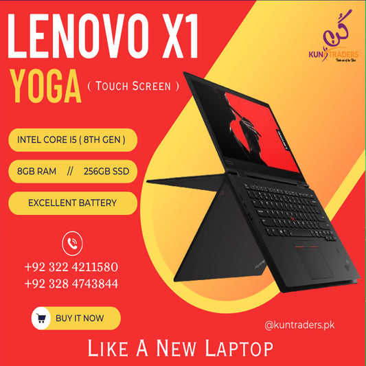 Lenovo ThinkPad X1 Yoga, Core i5 8th Gen, 8GB RAM, 256GB SSD, CAM, Touch, 14inch FHD