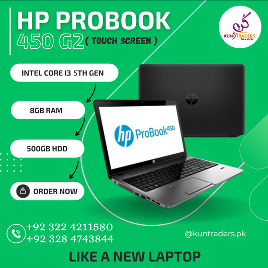HP ProBook 450 G2 15.6" Laptop Core i3 5th Gen 8GB RAM, 500GB Hard Disk Touch Screen Like A New Laptop