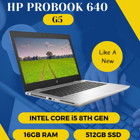 HP ProBook 640 G5 Core i5 8th Gen - 16GB RAM, 512GB SSD - Backlit KB, FP Reader, 14Inch Screen Like A New Laptop